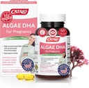 CATALO Omega 3 Algae DHA for Women - 550mg DHA-Rich Oil from Microalgae, Ideal for Prenatal, Pregnancy & Breastfeeding, Vegetarian Softgels, Gluten-Free - 60 Softgels
