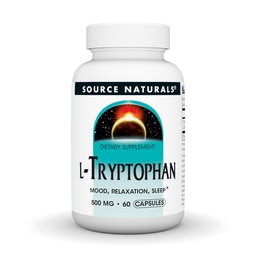 Source Naturals L-Tryptophan, for Mood, Relaxation, and Sleep*, 500mg - 60 Capsules