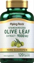 Piping Rock Olive Leaf Extract Capsules | 120 Pills | 150mg Oleuropein | Standardized Herbal Supplement | Non-GMO, Gluten Free
