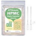000 Empty Vegan Capsules with 2 Micro Spoons - 100 Count Empty Vegetarian Capsule - Empty Pill Capsules for Powders Supplements
