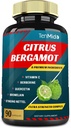 Citrus Bergamot Extract Capsules with VitaminC, Berberine, Quercetin, Bromelain, Echinacea, Black Pepper - 3 Months Supply, 90caps
