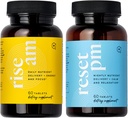 LifeVantage Rise AM & Reset PM System - Combination of Rise AM & Reset PM System, a Multivitamin for Men and Women Supplement Provides Vitamins, Minerals, and Adaptogens. - 60 Tablets per Bottle