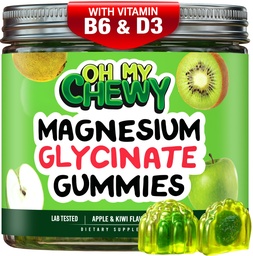 Center-Filled Magnesium Glycinate Gummies 400MG - High Absorption for Kids, Teens & Adults - Supplement for Sleep, Calm & Muscle Relaxation with B6 & D3 - Gluten Free & Vegan Friendly - 60 Count