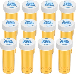 Empty Plastic Medicine Pill Bottles with Child Resistant Caps (12 Pack), 8 Dram Small Prescription Vial Medicine Containers Travel Pill Bottles Clear Pill Case Organizers