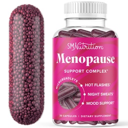 Menopause Vitamins Beadlets with Black Cohosh, Red Clover & More | Hot Flashes, Night Sweats & Mood Support | Menopause Supplements for Women with Dong Quai, Chaste Tree Berry & DIM | Non-GMO 30ct