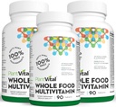 Plantvital Whole Food Multivitamins with 42 Superfoods Raw Veggies and Fruits Vitamins Earth Energy Fruits and Veggies Supplement Pure Fruit and Vegetable Supplements - 270 Tablets