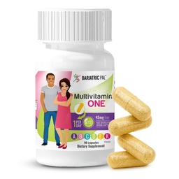BariatricPal Multivitamin ONE 1 per Day! Bariatric Multivitamin Capsule with 45 mg of Iron | Easy to Swallow Capsule | Vitamin for Bariatric Surgery Patients | 90 Count (3 Month Supply)
