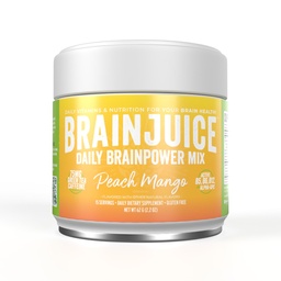 BrainJuice Nootropics Brain Support Supplement, Gluten Free Powder for Energy and Focus, Drink Mix with L Theanine, Alpha GPC, Vitamin B, Organic Green Tea Extract (Peach Mango)