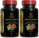 Candida PRO Natural Complex - Fresh White Oregano Leaf, Candida May Cleanse Gut Support, Candida Cleanse Detox for Women, caprylic Acid Combination - 2 Bottles 120 Capsules