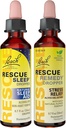 RESCUE Stress Relief & Sleep Support Bundle, Non-Alcohol Formulas, Bach Remedy Dropper 20mL 2-Pack Sleep Dropper 20mL, Homeopathic Flower Essences
