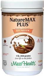 Maxi-Health NatureMAX Plus Energy Support Drink Soy Protein Powder - Sugar Free Diet Supplement - 20g Protein Per Serving - Natural Chocolate Flavor - Kosher Vitamin - 1lb