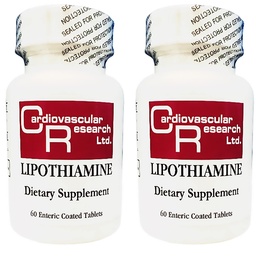 Cardiovascular Research Lipothiamine B Supplement 120 Tablets - Vitamin B1 Now with Alpha Lipoic Acid - 2 X 60 Count