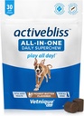 Vetnique Labs Activebliss Dog Multivitamin - Daily Treat with Glucosamine, Omega 3, Digestive Enzymes & Probiotics for Joint, Digestive, & Immune Support - Dog Vitamins for Optimal Health, 30 Count