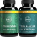 Primal Harvest Multivitamin & Magnesium Supplements for Women and Men Multi Vitamin Capsules and Magnesium Glycinate Pills Bundle