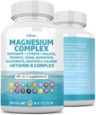 60 Count Magnesium Complex 2285mg with Magnesium Glycinate Citrate Malate Oxide Taurate Aspartate Gluconate Orotate & Mag Chloride, Zinc Copper Manganese & Vitamin C B1 B2 B6 B12 Complex USA