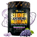 ALPHA LION Superhuman Extreme High Stim Pre Workout Powder, Beta Alanine, L-Taurine & 356mg Tri-Source Caffeine for Sustained Energy, Nitric Oxide & Citrulline for Pump (21 Servings, Grape Flavor)