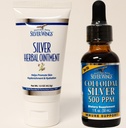Natural Path Silver Wings Supplements - Colloidal Silver 500 ppm (1 oz / 30 ml) Immune Support Plus Herbal Ointment 250 ppm (1.5 oz)