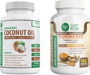Organic Coconut Oil and Turmeric Curcumin, Ginger Capsules Bundle!