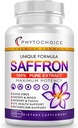 Saffron Supplements-100% Pure Saffron Extract Capsules-Boost Energy & Mood, Support Eye & Heart Health, Focus, Vision - Pure Saffron Extract 88.5 mg - Made in the USA for Women & Men 60 Vegan Capsules