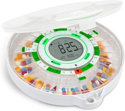 Live Fine 28-Day Automatic Pill Dispenser with Upgraded LCD Display, Key Lock, Sound & Light for Prescriptions, Medication, Vitamins, Supplements & More