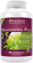 trunature Resveratrol Plus Standardized Trans-Resveratrol 250 Milligram, 140 Vegetarian Capsules
