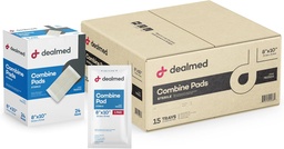 Dealmed Abdominal Combine Pads 8"x10" (360-Case) Sterile Individually Wrapped, ABD Pads, Absorbent, Non Adherent for Wound Care, Drainage, First Aid, 24/Box (Case of 15)