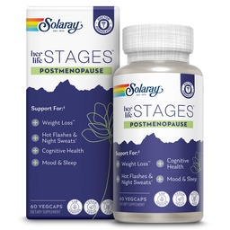 SOLARAY Postmenopause her Life Stages - Post Menopause Supplements for Women with Resveratrol - Vegan and Made Without Hormones - 60-Day Guarantee - Vegan, Lab Verified - 30 Servings, 60 VegCaps