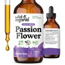 Wild & Organic Passion Flower Tincture - Mood Support - Calming Passionflower Supplement - Passiflora Incarnata Liquid Extract - Vegan, Sugar & Alcohol-Free Herb Drops - 4 fl oz