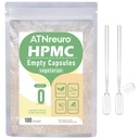 Size 0 Empty Vegan Capsules with 2 Micro Spoons - 100 Count Empty Vegetarian Capsules - Empty Pill Capsule for Powders Supplements