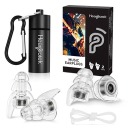 Hearprotek Concert Ear Plugs, 2Pairs Reusable high Fidelity Musician Ear Plugs for Concerts Loud Music-Noise Reduction Ear Protection earplugs for Rave,Festival,Music,Tinnitus Relief