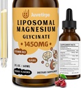 Magnesium Glycinate Liquid Drops - Liposomal Chelate with Cherry Flavor for Easy Absorption, Promotes Sleep, Mood, Intestinal & Bone Health, Reduces Stress - 60ML (2.04 Fl Oz (Pack of 1))