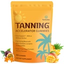 Tanning Gummies with Astaxanthin for Women and Men | Sunless Tanning Supplement with Beta Carotene, Lycopene, Collagen & Vitamins | Skin Radiance & Hydration | Vegan & Sugar Free - 60 Count