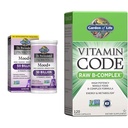 Garden of Life Dr. Formulated Probiotics Mood+ Acidophilus Probiotic Supplement & Vitamin B Complex - Vitamin Code Raw B Complex - 120 Vegan Capsules