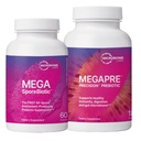 Microbiome Labs MegaSporeBiotic (60 Capsules) + MegaPre (180 Capsules) Probiotic Prebiotic Bundle - Spore-Based Probiotic with Prebiotic Fiber Supplement
