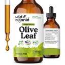 Wild & Organic Olive Leaf Extract Liquid Drops - Immune & Antioxidant Support - Oleuropein Supplement - Add to Tea Olive Leaf Tincture - Vegan, Sugar & Alcohol Free - 4 fl oz