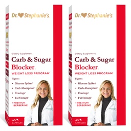 Dr. Stephanie's Mealtime Carb & Sugar Blocker - Reduce Digested Carbs & Sugars, Stimulant-Free (2 Pack)