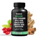 Berberine HCL 1400mg with Ceylon Cinnamon to Support Digestion & Metabolism - 7 in 1 Berberine Supplement, Ceylon Cinnamon, Bioprene, Turmeric, Ginger, Goldenseal & Apple Cider Complex - 60 Capsules