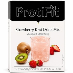 PROTIFIT - High Protein Fruit Flavored Powder Drink Mix, 15g Protein, Low Calorie, Sugar Free, Ideal Protein Compatible, 7 Servings Per Box (Strawberry Kiwi)