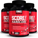 Force Factor SCORE! Hardcore, 3-Pack, Nitric Oxide Booster Supplement for Men with L-Citrulline, Yohimbe, Black Maca & B Vitamins to Boost Increase Stamina, Maximize Physical Performance, 360 Tablets