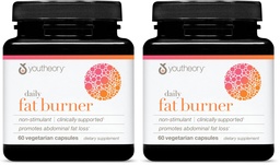 Youtheory Daily Fat Burner - Supports Body Composition & Metabolism - with Citrus Fruit Blend, Chromium & Cayenne Extract - Gluten, Soy & Dairy Free - 60 Vegetarian Capsules (Pack of 2)