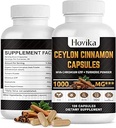Ceylon Cinnamon Capsules - Made with Chromium GTF, Turmeric, Niacinamide, Black Pepper - Energy, Heart & Metabolism Support - for Men & Women - 120 Vegan Capsules, 2 Month Supply