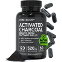 Vital+Boon Activated Charcoal Pills – Derived from Coconut Shells – Black Charcoal Binder for Stomach, Gas & Bloating Relief – Gluten Free Vegetarian Active Carbon to Support Detox (120 Capsules)