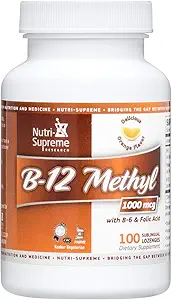 Kosher B12 Lozenge (Methyl) W/ B6- Folic Acid and Biotin 100 Lozenges
