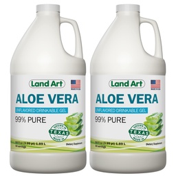 Organic Aloe Vera Drinkable Gel for Heartburn & Acid Reflux Relief - 99.7% Pure - Cold-Processed - Improves Digestive Health - Soothing and Natural - Vegan & Gluten-Free - 64 fl oz (Pack of 2)