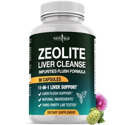 NEW AGE Liver Cleanse & Repair - Help Support Gut Health, and Energy - Zeolite for Adults with Noni, Glutathione, NAC, Chlorella, Spirulina, ALA, Cilantro, Milk Thistle & Shilajit - 60 Count
