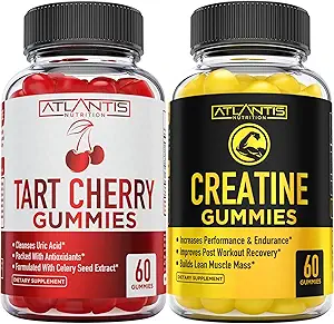 Atlantis Nutrition Tart Cherry 60 Gummies + Creatine 2-Pack (120 Gummies)