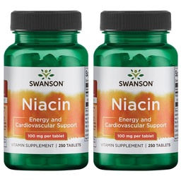 Swanson Niacin (B3) Cardio Health Support Carbohydrate Metabolism 500 Milligrams 250 Capsules