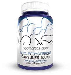 Nootropics Depot Beta Ecdysterone/20-Hydroxyecdysone 50% Capsules | 500mg | Cyanotis Arachnoidea Extract | Phytoecdysteroid | 90 Count
