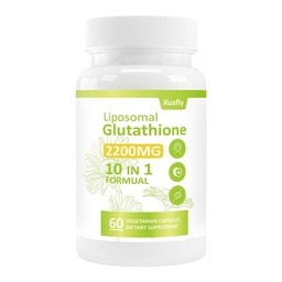 Liposomal Glutathione 2200 MG per Serving, 10-in-1 Comprehensive Formula with Vitamin C, Alpha-Lipoic Acid, Resveratrol, Milk Thistle, Non-GMO Nutritional Supplement 60 Capsules