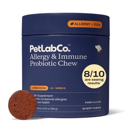 PetLab Co. Allergy & Immune Probiotic Chews, 30 Soft Chews, Large | Size-specific omega-3s, colostrum and prebiotics to support yeast balance, skin health and immune function